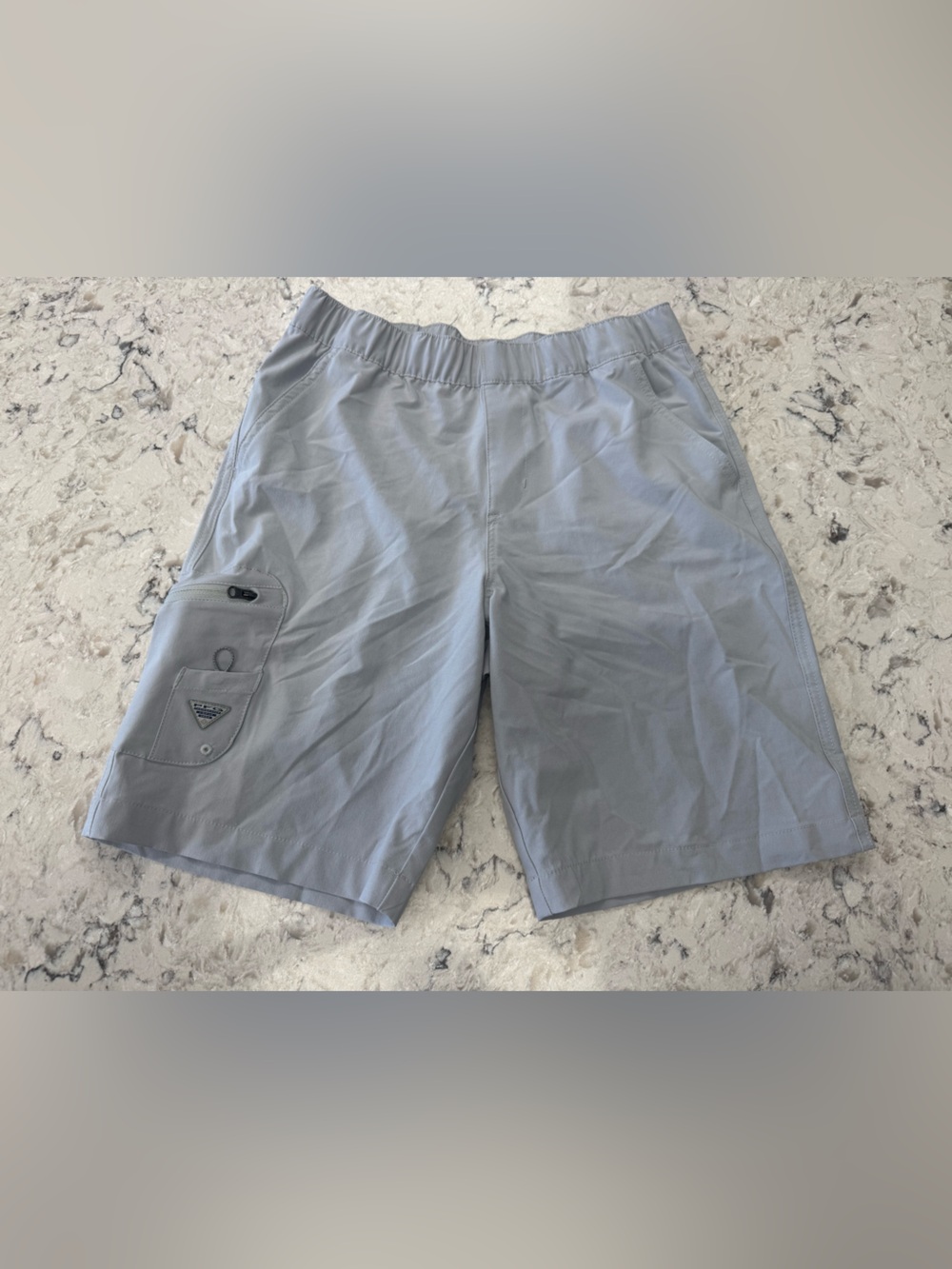 Columbia Gray Elastic Waist Cargo Kids Shorts